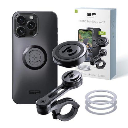 SP CONNECT Moto Bundle II with Anti Vibrations Module| SPC+ | Compatible with for iPhone 15 Pro Max| Motorcycle Phone Mount |Phone Mount for Motorcycle Handlebars | Cell Phone Holder - style: iPhone 15 Pro Max