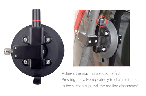 Update Suction Cup Pole Stand Universal Car Aluminum Alloy Flag Pole Bracket Black for Vehicle Off-Road ATV UTV Jeep Wrangler & House Outdoor