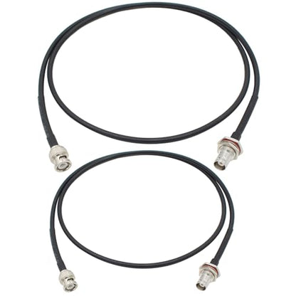 exgoofit BNC Cable Waterproof, 2-Pack 50 ohm RG58 BNC Male to Female Coaxial Cable 3FT Low Loss Antenna Extension for CB Radio/VHF Ham Radio/Wireless Microphone/Antenna/CCTV/Amateur Radio etc.
