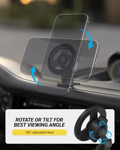 Scosche MagSafe Car Mount, Magnetic Phone Holders for Your Car Dashboard, Strong Magnetic Hold, 360° Rotatable Car Phone Holder Mount for iPhone 17 16 15 14 13 12 Includes Magnetic Ring, 2-Pack - size: 2 Pack