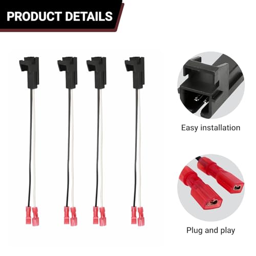 4 PCS Door Speaker Wiring Harness, 72-4568 Audio Speaker Wire Cable Compatible with GMC Buick Chevy Silverado Sierra Suburban Yukon Colorado Front Rear Door Speaker Connector