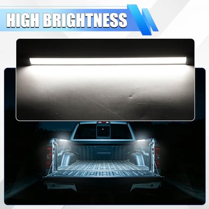 LED Truck Bed Lights with On/Off Switch & Extension Wiring Kit, Waterproof 6000K White 132 LEDs Cargo Pickup Truck Bed Lighting Strip for Truck Pickup SUV Cargo Van RV Boat, 2 PCS
