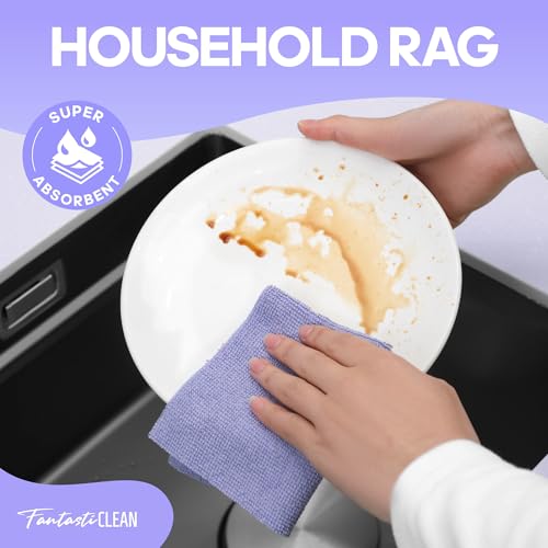 Fantasticlean Microfiber Cleaning Cloth Roll 240Pack, Pink and Light-Purple - color: 2pink 2light-purple