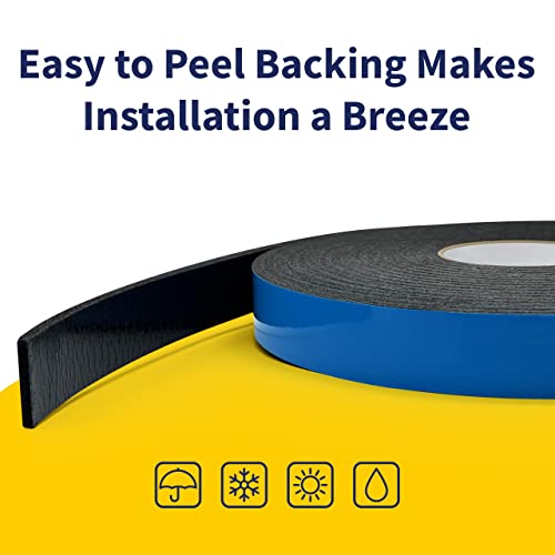 Double Sided Self Adhesive Camper Mount Foam Tape 3/16in x 1 1/4in x 33ft for Truck Shells, RVs, Cars. Helps Stop Vibrations, Scratches and Squeaks. Seal Around Air Conditioners, Doors and Windows - size: 1 Pack