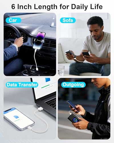 6inch USB A to USB C Fast Charging Cord Short, 3Pack for iPhone 17/ 16/ 15 - size: 0.5 Foot