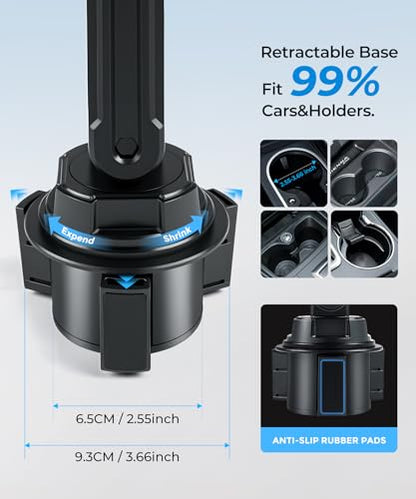 Cup Holder Magnetic Car Phone Mount, 360° Adjustable Magsafe Holder for Car - color: Single Magsafe