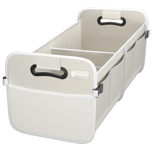 Sposuit Trunk Organizer for Car - 70L Collapsible Sturdy Car Storage, White - color: White, size: Large