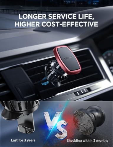 LISEN 2 Pack Magnetic Phone Holder for Your Car Mount 6 Military Magnets Car Phone Holder Mount Vent Cell Phone Holder Mount Vent Cell Phone Holder (Red) - color: Red
