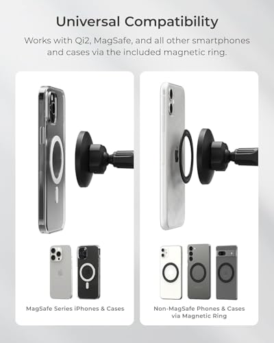 iOttie iTap 3 Magnetic Air Vent Car Mount Phone Holder with Magnetic Ring Adapter. Compatible with iPhone, Samsung Galaxy, Google Pixel, Huawei, LG, and All Qi Compatible Smartphones - style: Air Vent Mount