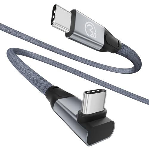 90 Degree USB C Cable 10ft, 90° USBC to USBC Monitor Cable 5K/4K 60Hz - color: Gray, size: 10ft