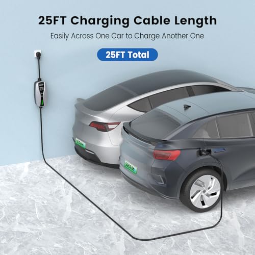 SEGUMA Level 2 EV Charger, 40A Wi-Fi/App ETL Certified for J1772 BEVs/PHEVs - color: Silver