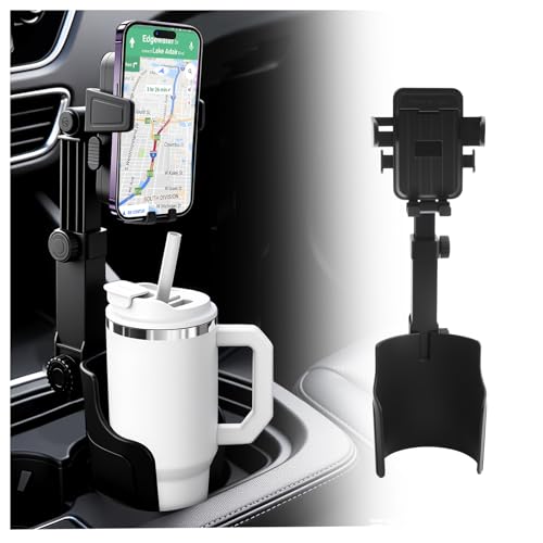 2-in-1 Cup Holder Phone Holder,Upgraded Version Cup Holders Phone Mount with Long Arm & 360° Adjustable,Cups Phones Holders for Car as Car Accessories for 4.7-7 inches Phones