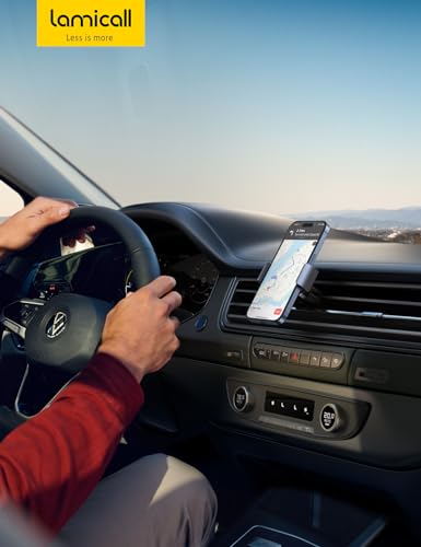 Lamicall Car Vent Phone Mount Two Grips Design Phone Holders for Your Car - color: NEW Upgraded - Gray