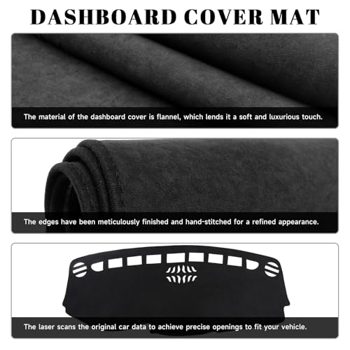 Black Dashboard Dash Board Cover Mat Carpet for Jeep Compass 2017-2021 Accessories Dash Cover Flannel Material Dash Mat Sunshade - size: for Jeep 2017-2021 Compass