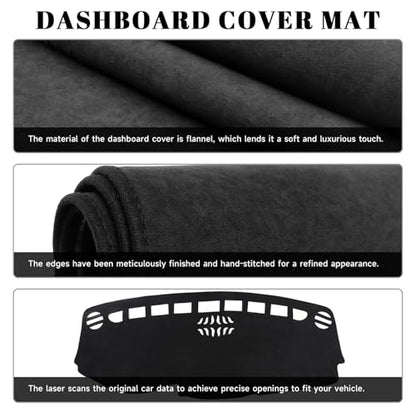 Black Dashboard Dash Board Cover Mat Carpet for Jeep Compass 2017-2021 Accessories Dash Cover Flannel Material Dash Mat Sunshade - size: for Jeep 2017-2021 Compass