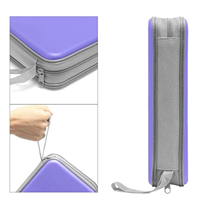 Siveit 80 Capacity CD/DVD Case Holder, Hard Plastic CD DVD Disc Cases Storage Binder for Car Home Office Travel (Lavender) - color: Lavender