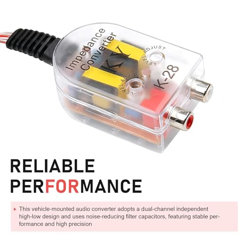WZP 2 PCS RCA Audio Output Converter, Car Audioline Level Converter, RCA Line Control Car Amplifier Wiring, Audio Signal Adapter for Portable Sound Systems