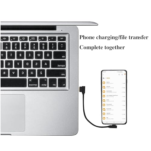Double Elbow Type C Cable Right Angle Nylon Braided USB 2.0A to USB C Cable Type C 90°to USB A 90°Left Elbow Fast Charging Cable Compatible with Type-C Port Device [2Pack/0.6ft]