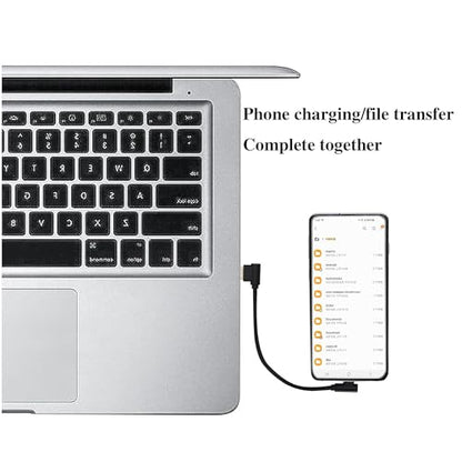 Double Elbow Type C Cable Right Angle Nylon Braided USB 2.0A to USB C Cable Type C 90°to USB A 90°Left Elbow Fast Charging Cable Compatible with Type-C Port Device [2Pack/0.6ft]