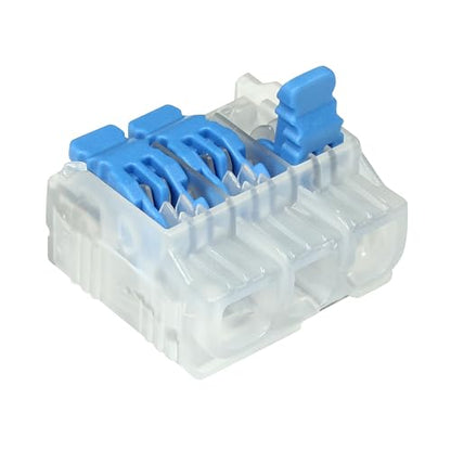 Ideal Electrical in-Sure Lever Wire Connector,12 AWG, 3-Port (30-05L23), Bag of 50—Compact Releasable Connectors for Solid and Stranded Wires