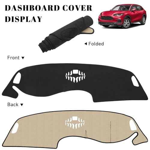 Black Dashboard Dash Board Cover Mat Carpet for Honda HRV HR-V 2023-2025 2026 Accessories Dash Cover Flannel Material Dash Mat Sunshade - size: for Honda 2023-2026 HRV