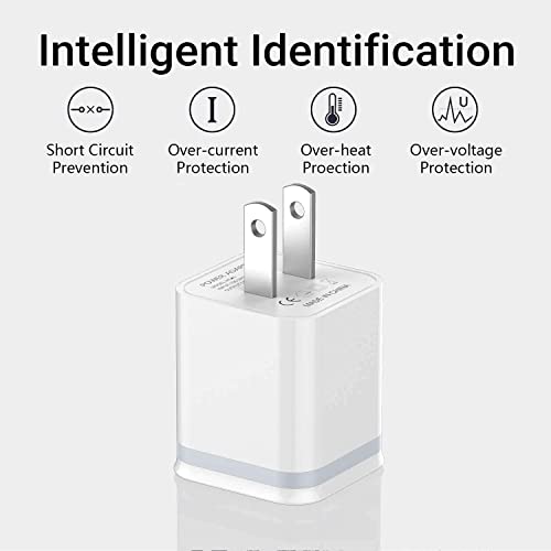USB Wall Charger, LUOATIP 3-Pack 2.1A 5V Dual Port Cube Power Adapter Plug Block Charging Box Brick for iPhone 14 13 12 11 Pro Max SE XS XR X 8 7 6 6S Plus, Galaxy, LG, Moto, Android Phones