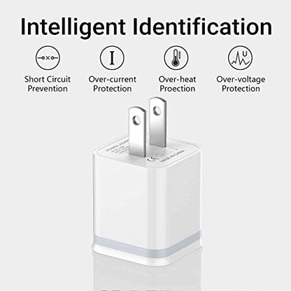 USB Wall Charger, LUOATIP 3-Pack 2.1A 5V Dual Port Cube Power Adapter Plug Block Charging Box Brick for iPhone 14 13 12 11 Pro Max SE XS XR X 8 7 6 6S Plus, Galaxy, LG, Moto, Android Phones