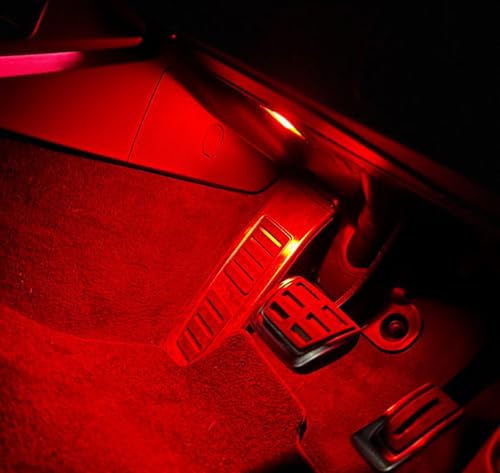 iJDMTOY Clear Lens Brilliant Red LED Footwell, Door Sill, Side/Under Door Lights, Compartment Glove Box or Trunk Cargo Lights, Compatible With Audi A1 A3 A4 A5 A6 A7 A8 Q3 Q4 Q5 Q7 Q8 - style: Red