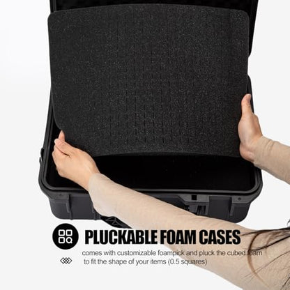 Hard case Waterproof Hard Case with DIY Customizable Foam Insert Portable Protective for Camera Drones Equipments Tools Test Instruments 16.9''x13.7''x7.1'' - color: 16.9''x13.7''x7.1''