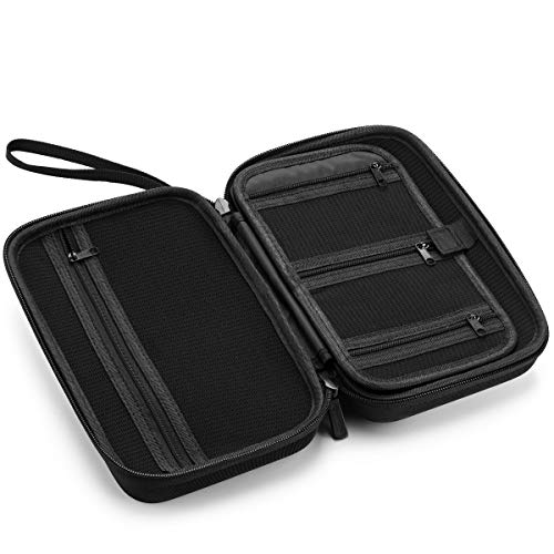 Caseling Hard EVA Electronics Travel Organizer – Shockproof Protective Carrying Case for Chargers, Power Banks & Cables – Compact 9.5” x 5.7” Travel Storage with Wrist Strap, Black (Pack of 2) - size: 9.5 x 5.7 x 2.8 inches (Pack of 2)