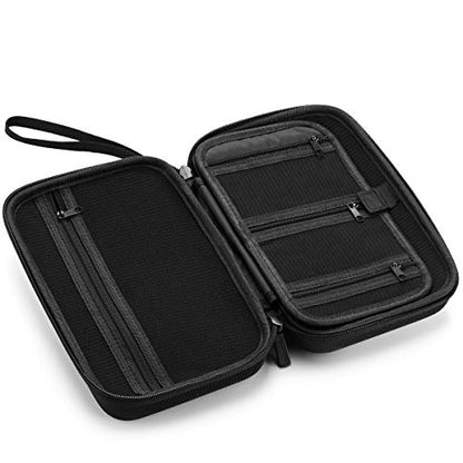 Caseling Hard EVA Electronics Travel Organizer – Shockproof Protective Carrying Case for Chargers, Power Banks & Cables – Compact 9.5” x 5.7” Travel Storage with Wrist Strap, Black (Pack of 2) - size: 9.5 x 5.7 x 2.8 inches (Pack of 2)