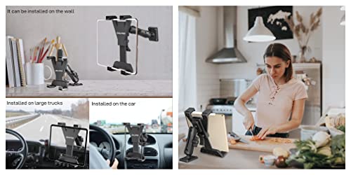 OHLPRO Tablet Holder for Truck, Heavy Duty Drill Base Tablet Car Mount for iPad, mini, Samsung Galaxy (7" - 11") for Dashboard, Desks, Tabletop, ipad Mount Great for Wall, Commercial Vehicles - size: 7-11'' - 1 Arm Mount