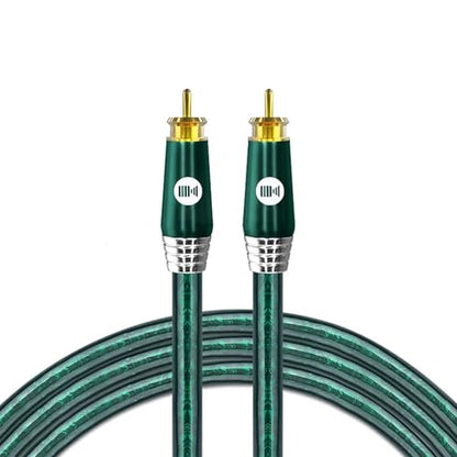 Digital Audio Coaxial Cable, Silver-Plated Copper Core & Gold-Plated Connectors, Suitable for Home Theaters, Audio Systems, Car Sound Systems, Speakers, DVD Players, Emerald, 6.5FT/2M - size: 6.5FT/2M
