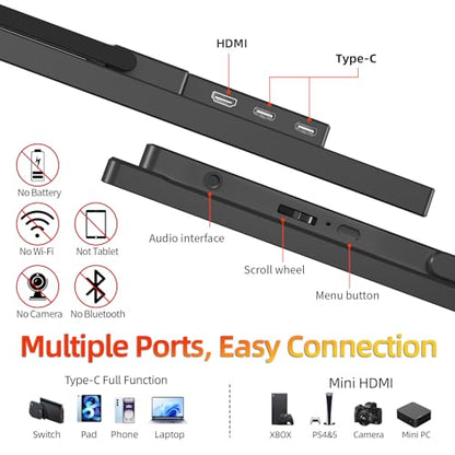 Portable Monitor 13.9" 3K QHD 3072x1920 350 Nits 72% sRGB USB-C HDMI Travel Monitor for Laptop PC PS4, Screen Extender with Kickstand, VESA Mountable - size: 13.9inch 3K