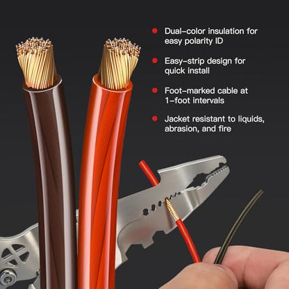 4 Gauge Wire 40ft Red Black CCA for Car Audio Welding - color: 4GAUGE, size: 40FT