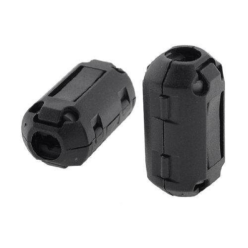 uxcell 2 Pieces RFI EMI Noise Reduce Ferrite Core Filter Black Cable Clip for 6mm Diameter Cable