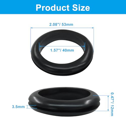 6 Pcs Rubber Grommet, 1-9/16" ID 1-3/4" Hole, Black - color: Black, size: 40mm (1-9/16 inch)-6pcs
