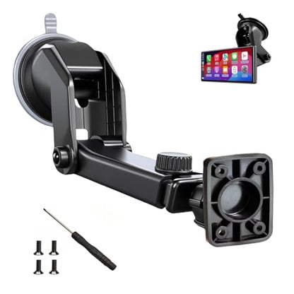 Carplay Mount with Scrwes Flexible Suction Cup Bracket for 7"/ 9"/ 10.26" Car Android Auto Screen Upgraded Windshield Dashboard Suction Cup Mount - size: Screws Bracket