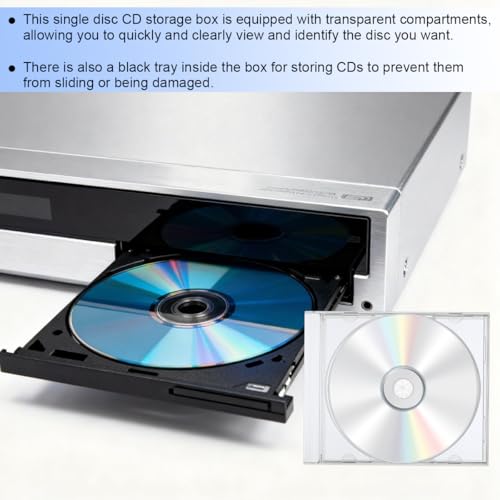 6PCS Car CD Jewel Case, Clear Vehicle CD Storage Box with Assembled Removable Tray, Automotive DVD Disc Cover Protection Replacement Accessories, Universal for SUV Truck Sedan (White) - color: White