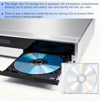 6PCS Car CD Jewel Case, Clear Vehicle CD Storage Box with Assembled Removable Tray, Automotive DVD Disc Cover Protection Replacement Accessories, Universal for SUV Truck Sedan (White) - color: White
