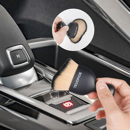 Car Detailing Brush for Interior Dusting and Air Vents,BK Brown - color: Brown Black
