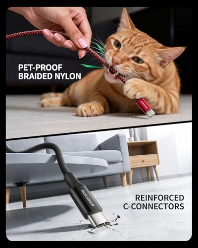 2-Pack 1.5ft 240W USB C to C Cable, Travel Station Laptop Hub - color: Black, size: 1.5 ft (18 in)