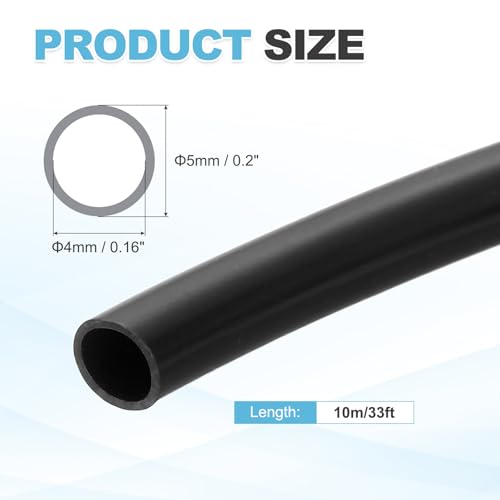 MECCANIXITY 10m PVC Cable Sleeve Tubing, 4mm PVC Tube Black Cord Organizer Wire Shielding Sheathing Wrap - size: 10m x 4mm