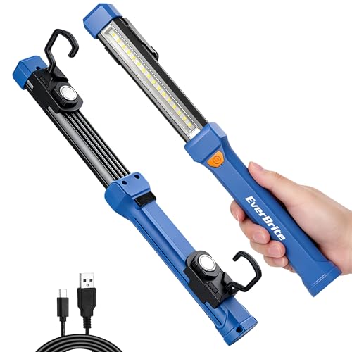 EverBrite 1000LM Work Light, Rechargeable Magnetic Flashlight, Blue - color: Blue