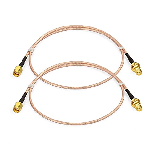Bingfu WiFi Antenna Extension Cable (2-Pack) RP-SMA Male to RP-SMA Female Bulkhead Mount RG316 Cale 60cm 24 inch for WiFi Router Security IP Camera Wireless Mini PCI Express PCIE Network Card Adapter - color: 24 inch / 60cm