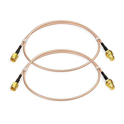 Bingfu WiFi Antenna Extension Cable (2-Pack) RP-SMA Male to RP-SMA Female Bulkhead Mount RG316 Cale 60cm 24 inch for WiFi Router Security IP Camera Wireless Mini PCI Express PCIE Network Card Adapter - color: 24 inch / 60cm