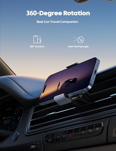 Lamicall Car Vent Phone Mount Two Grips Design Phone Holders for Your Car - color: NEW Upgraded - Gray