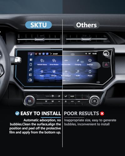 SKTU (2Pcs) 2027 Chevy Bolt Screen Protector for 2027+ Chevrolet Bolt EV (LT/RS) 11.3-Inch Navigation & 11-Inch Instrument Cluster Screen 2027 Chevy Bolt Accessories Screen Protective Film Tempered Glass [9H Hardness, Ultra HD, Anti-Glare&Scratch] - color