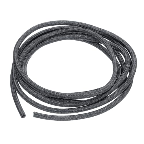 MECCANIXITY Split Sleeve Wire Loom 1/8" 10Ft Grey Self Wrapping Braided Sleeve UL94-V2 Fireproof PET Sleeving for Automotive, Home Cable Management - color: Grey, size: 1/8" x 10Ft