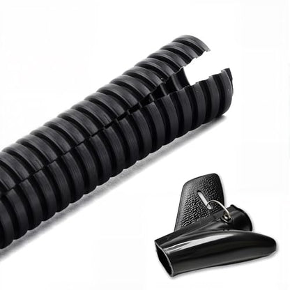 ZhiYo 20FT 1” Wire Loom Split Tubing Auto Wire Conduit Flexible Cover - color: Black, size: 20FT 1”